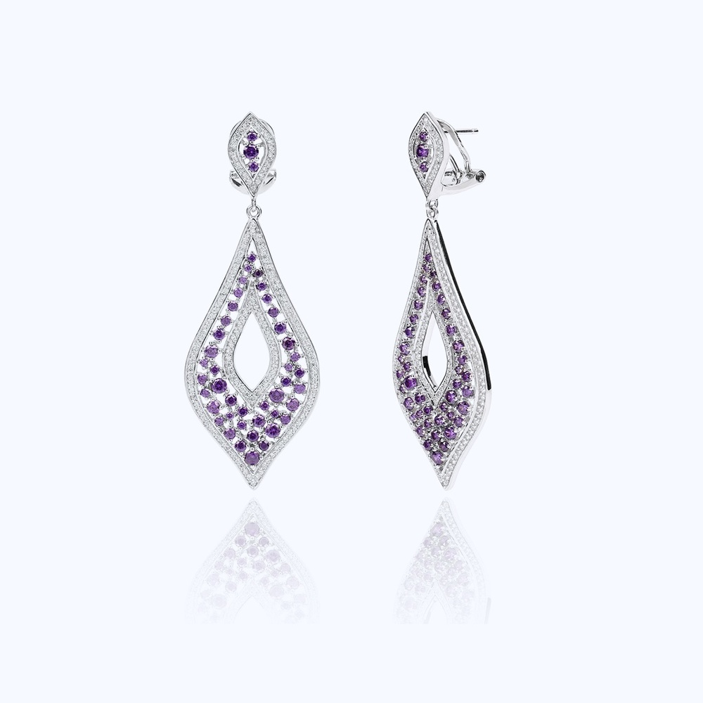 Water Drop Purple Earrings